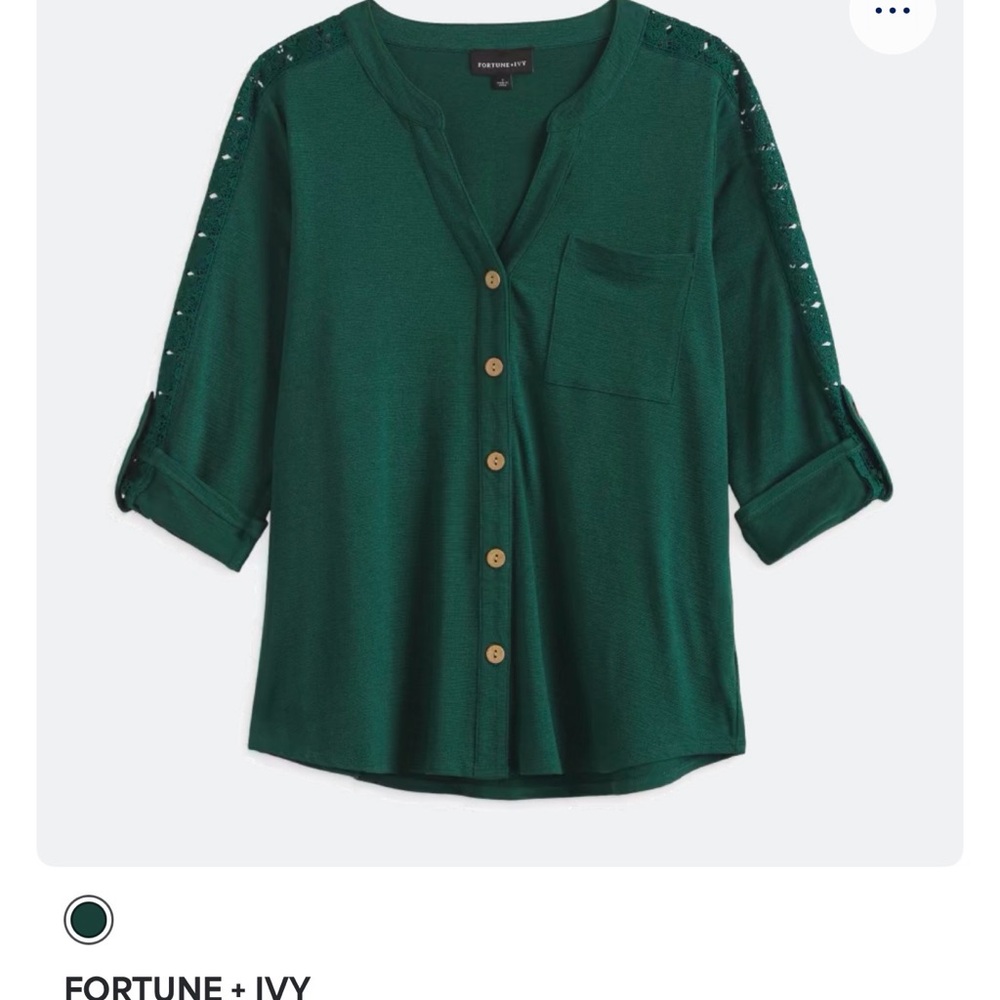 Fortune + Ivy Green Women's Blouse XL Stitch Fix